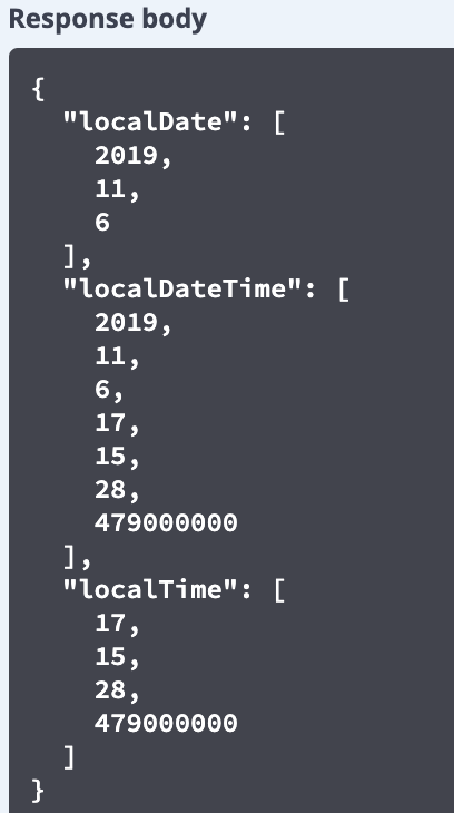 图 6. 默认格式返回的                 JSON 格式日期