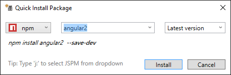 Use PackageInstaller to install angular2